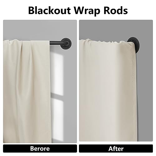 Industrial Blackout Curtain Rod, 34-48 Inch, 1 Inch Diameter, Heavy Duty, Adjustable, Wrap Around, Black - view 6