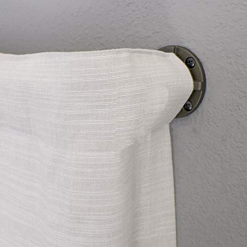 Industrial Wrap Around Telescoping Curtain Rod Set, 72-144", Bronze - view 4