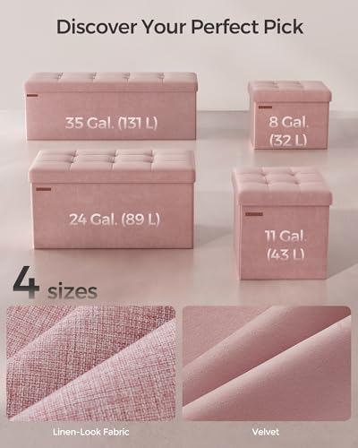 Storage Ottoman Bench, 30 Inches Velvet Foldable Foot Rest - view 6