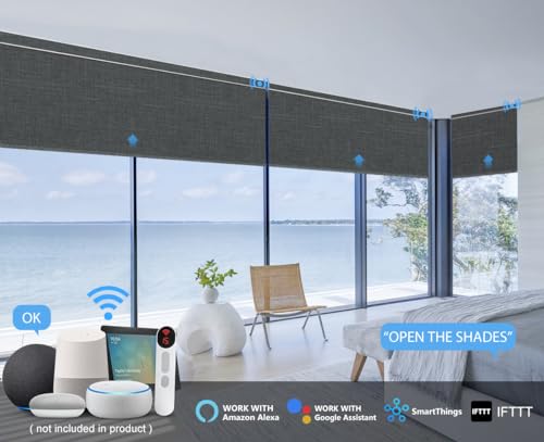 Motorized Blinds with Remote, 100% Blackout, Voice Controlled - view 2