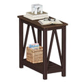 Farmhouse End Table, Narrow Side Table with Shelf