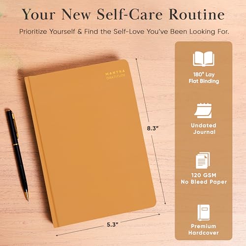 Gratitude Journal For Women & Men - Mental Health, Self Love & Self Care Journal - Orange - 5.8" x 8.3" - view 2