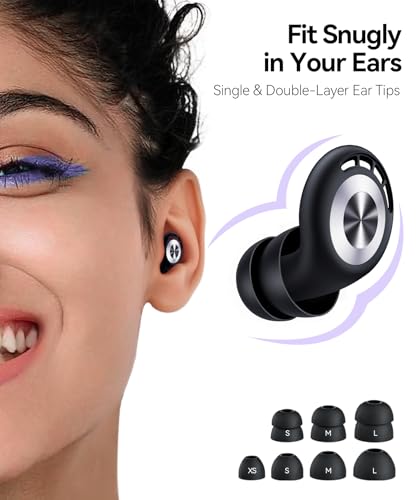 Ear Plugs for Sleeping 50dB Earplugs Noise Cancelling Ear Plugs for Noise Reduction Concerts Soft Reusable Silicone Earplugs for Snoring Side Sleepers Shooting Airplanes with 7 Eartips Case - view 4