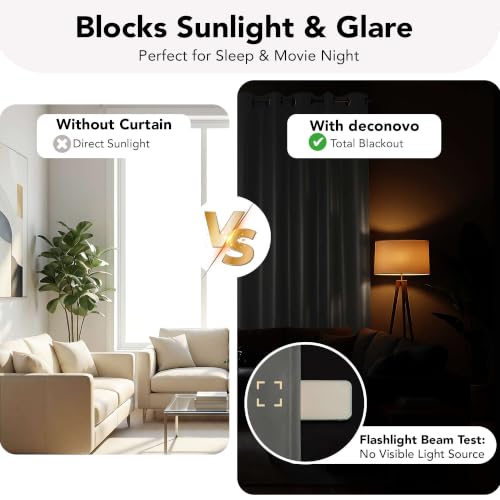 100% Blackout Curtains 72 Inch Long for Bedroom with Black Liner - view 5