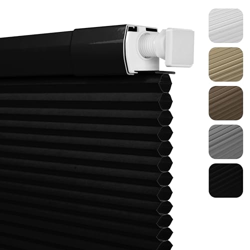 No Drill No Tools Blackout Cellular Shades,Black,Custom Size