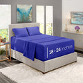 Bed Linen Set, Royal Blue, Deep Pocket King Size Sheets, 4 Piece Set