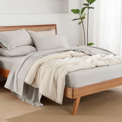Deep Linen Grey King Sheets Set, Breathable & Cooling Sheets - view 5