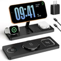 Foldable 3 in 1 Charging Station for Magsafe, Phone and Watch Charger Stand for Apple Devices, Wireless Desk Charger Dock for iPhone 17 16 15 14 13 12 Series, Apple Watch and Airpods
