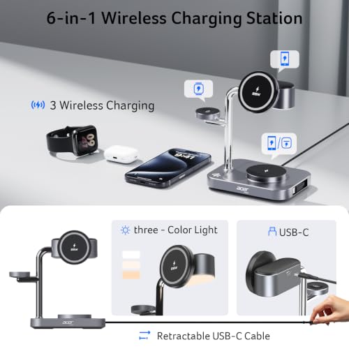 25W Wireless fast Charging Station, 6 in 1 magsafe charger stand S5 - view 3