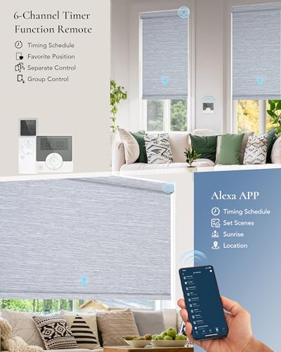 Kerwxerd Motorized Blinds with Remote, Automatic Blinds for Indoor Windows - view 4