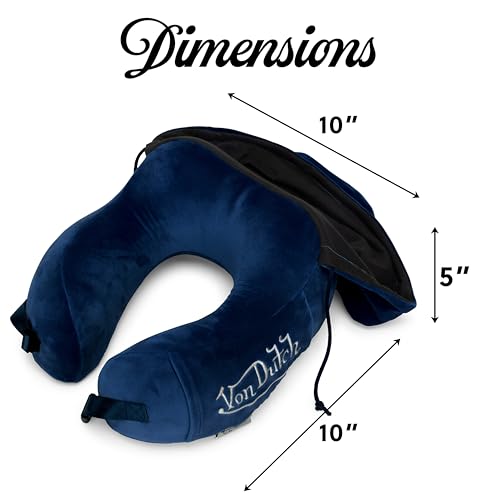 Eyeconic Hooded Memory Foam Travel Neck Pillow, Navy - view 6