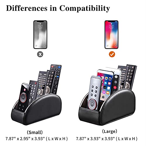 Large PU Leather TV Remote Control Holder Organizer with 5 Compartments - view 3