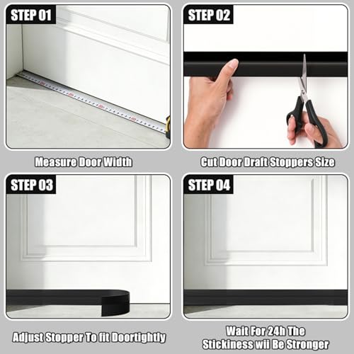 Door Draft Stopper for Bottom of Door, 78 inch Door Sweep Weather Stripping - view 5