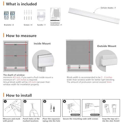 Cordless Cellular Shades, 33'' W x 36'' H, White - view 6
