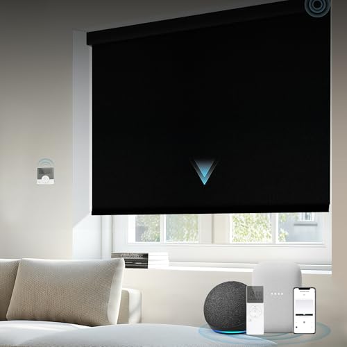 Kerwxerd Motorized Blinds with Remote, Automatic Blinds for Indoor Windows