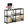 TURN-N-TUBE Storage Shelves, 3-Tier 47.4 Wide Book Shelf, Corner Shelf, Toolless Open Shelves, for Organization and Storage, Living Room, Garage, Home Office, Espresso