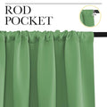 Living Room Curtains, Blackout Draperies, Froest Green, 1 Pair, 70 x 84-inch, Home Decorations Thermal Insulated Solid Rod Pocket Blackout Drapes for Cafe - view 2