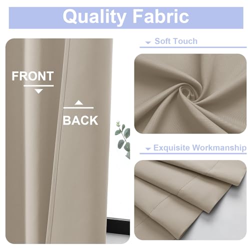 Ava Biscotti Beige 36 Inch Long Cafe Tier Curtains 2 Panels - view 3