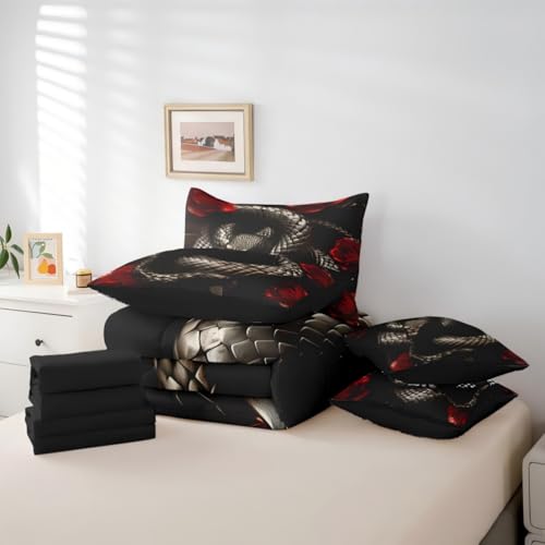 Black Snake Little 7 Piece Comforter Set Full Bed in A Bag - view 5