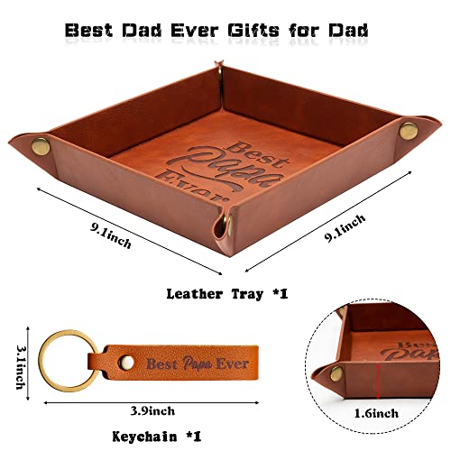 Best Papa Ever PU Valet Tray and Keychain Desktop Storage Organizer - view 2