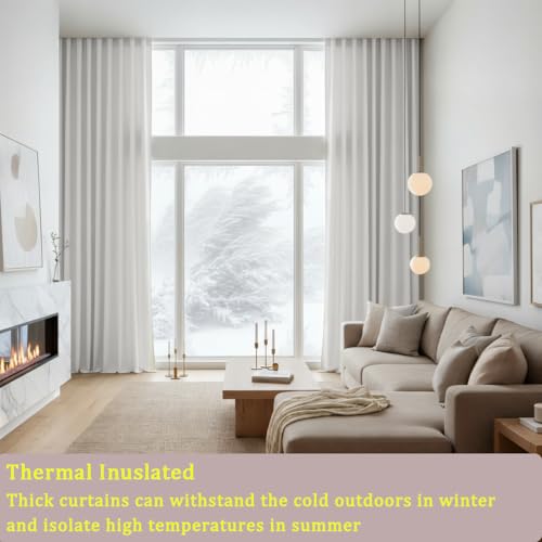 White Velvet Blackout Curtains 52x90 inches, 2Pcs, Back Tab - view 3