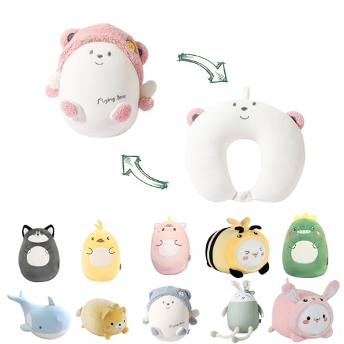 Kids Travel Pillow, 2-in-1 Deformable U-Shaped, QQ Milk Cow - view 8