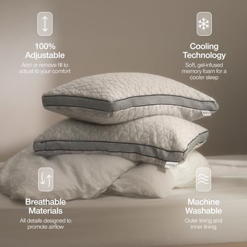 Eden Bed Pillow Queen Size for Sleeping on Back, Stomach and Side Sleeper- Medium Soft Memory Foam Cooling Gel - CertiPUR-US/GREENGUARD Gold - view 5