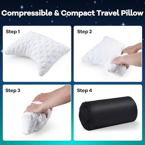Cooling Side Sleeper Pillow for Neck and Shoulder Pain, Luxury Shredded Memory Foam Curved Bed Pillows for Sleeping Set of 1- Adjustable Travel Pillow Size- Washable Cover Crescent White - view 2