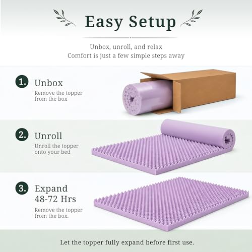 2 Inch Egg Crate Memory Foam Mattress Topper Full, Pressure Relief - view 7