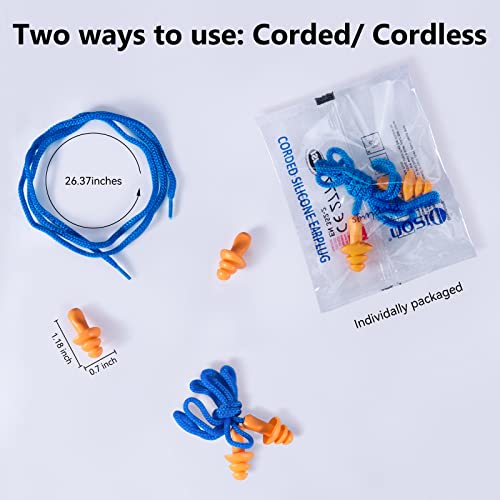 100Pairs Silicone Ear Plugs,32dB,Orange - view 2