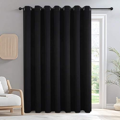 Blackout Curtains for Living Room Black 100" W x 84" L
