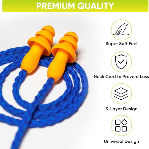 100 Pairs Silicone Ear Plugs for Noise Reduction, 25 dB NRR - view 5