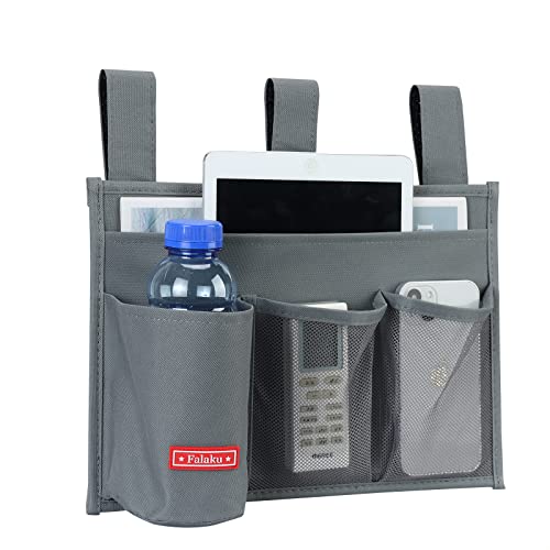 Hanging Bedside Caddy,Bedside Organizer Caddy for Bed Rails(Classic 4 Pockets-Grey) - view 3