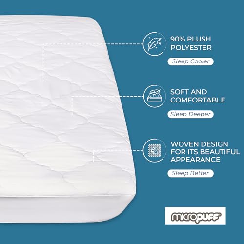 Fitted Mattress Pad - Queen Size (60" x80") Mattress Pad - Soft and Comfortable Fitted Mattress Protector - Mattress Cover Stretches 15 to 18 Inches Deep - Easy to Wash - view 2