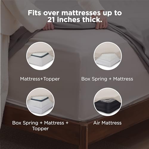 Deep Pocket King Sheet Set - Fits Mattresses Up to 21 Inches Thick - 4 Piece GentleSoft Bed Sheets, Moisture Wicking, Soft & Cooling Bedsheet & Pillowcases, Easy & Secure Fit, Linen - view 2