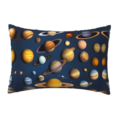 12x18-Inchsolar System Planetsprinted Throw Pillow Cover—Soft and Comfortable—Suitable for Sofas, Bedrooms, Cars, and Home Decor.