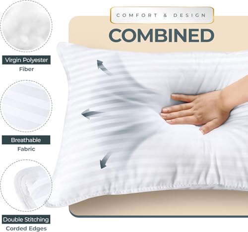 Hotel Bed Pillows for Sleeping, Pillows Queen Size Set of 4 - view 3