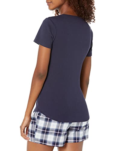 Women's Cotton Poplin Short and Sleep Tee Set, Loungewear Pajamas - view 2