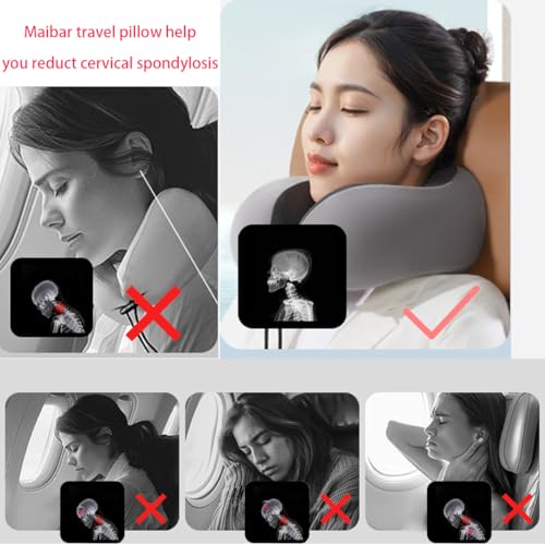 Travel Memory Foam Neck Pillow for Traveling, Travel Pillow for Airplanes for Adult (C-Black) - view 6