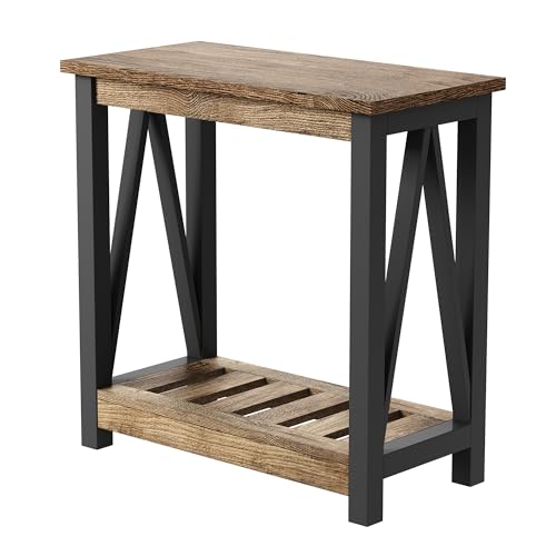 Farmhouse End Table Set of 2,Narrow Side Table - view 7