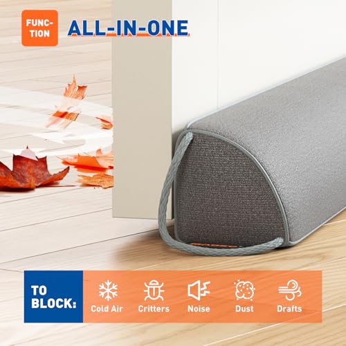 Triangular Weighted Door Draft Stopper 36 Inches, Gray - view 4