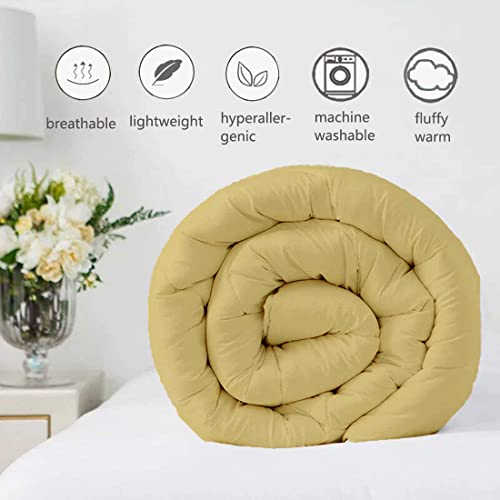 Toupe Down Alternative Pinch Pleated Comforter- Large Oversized King Plus 136 x 120 Inches 1 Piece All-Season Duvet Insert, 500 GSM with Corner Tabs 100% Egyptian Cotton- (Toupe Solid) - view 4