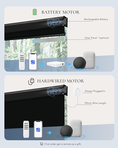Kerwxerd Motorized Blinds with Remote, Automatic Blinds for Indoor Windows - view 3