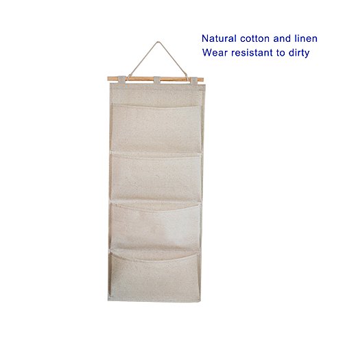 Linen/Cotton Fabric Wall Door Hanging Storage Pockets Home Organizer (4 Pockets) - view 2