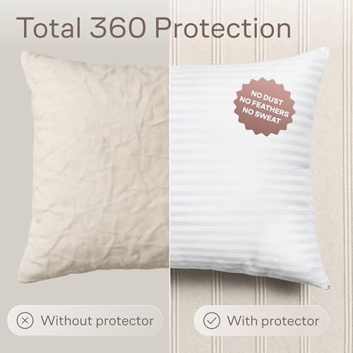 Set of 4 Pillow Protectors with Zipper Standard Size - 100% Resistant to Stains, Dust & Dirt - Washable Covers for Increased Pillow Lifespan - view 2