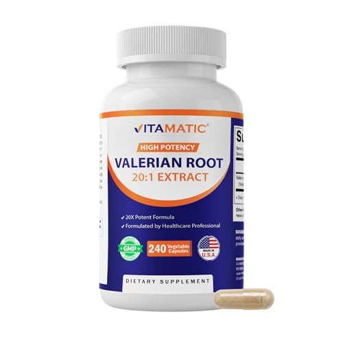 Valerian Root 20:1 Extract 250 mg, 240 Capsules