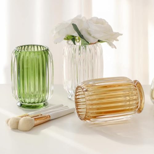 Glass Clear Toothbrush Cup Holder | Clear Tumbler Makeup Brush & Toothbrush Holder for Bedside Table, Bathroom, Vanity - view 6