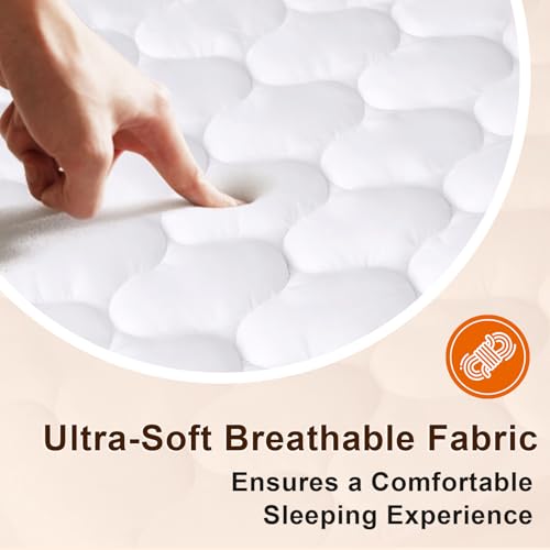 Electric Heated Mattress Pad Queen Size Dual Control, Fast Heating Bed Warmer with Deep Pockets, 9 Heat Settings & 10H Auto Shut Off, Machine Washable Mattress Cover, White 60"*80" - view 4