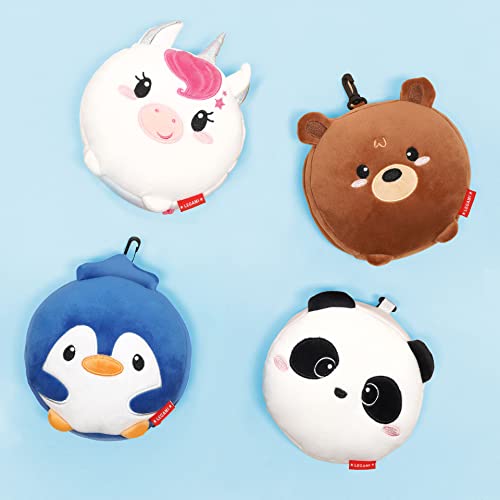 Travel Pillow with Night Mask, Panda Zip Closure, Space Saver, Hook for Convenient Carry, Small Pocket on Back, 16 x 16 cm - view 6