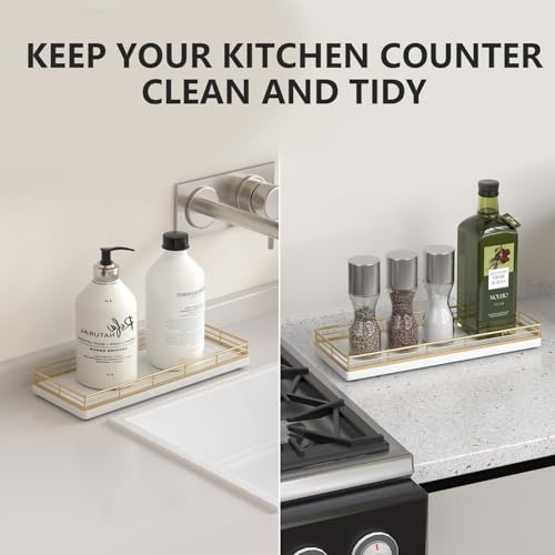 Bathroom Tray for Counter Top Organizer, Oak Wood Vanity Tray - view 4